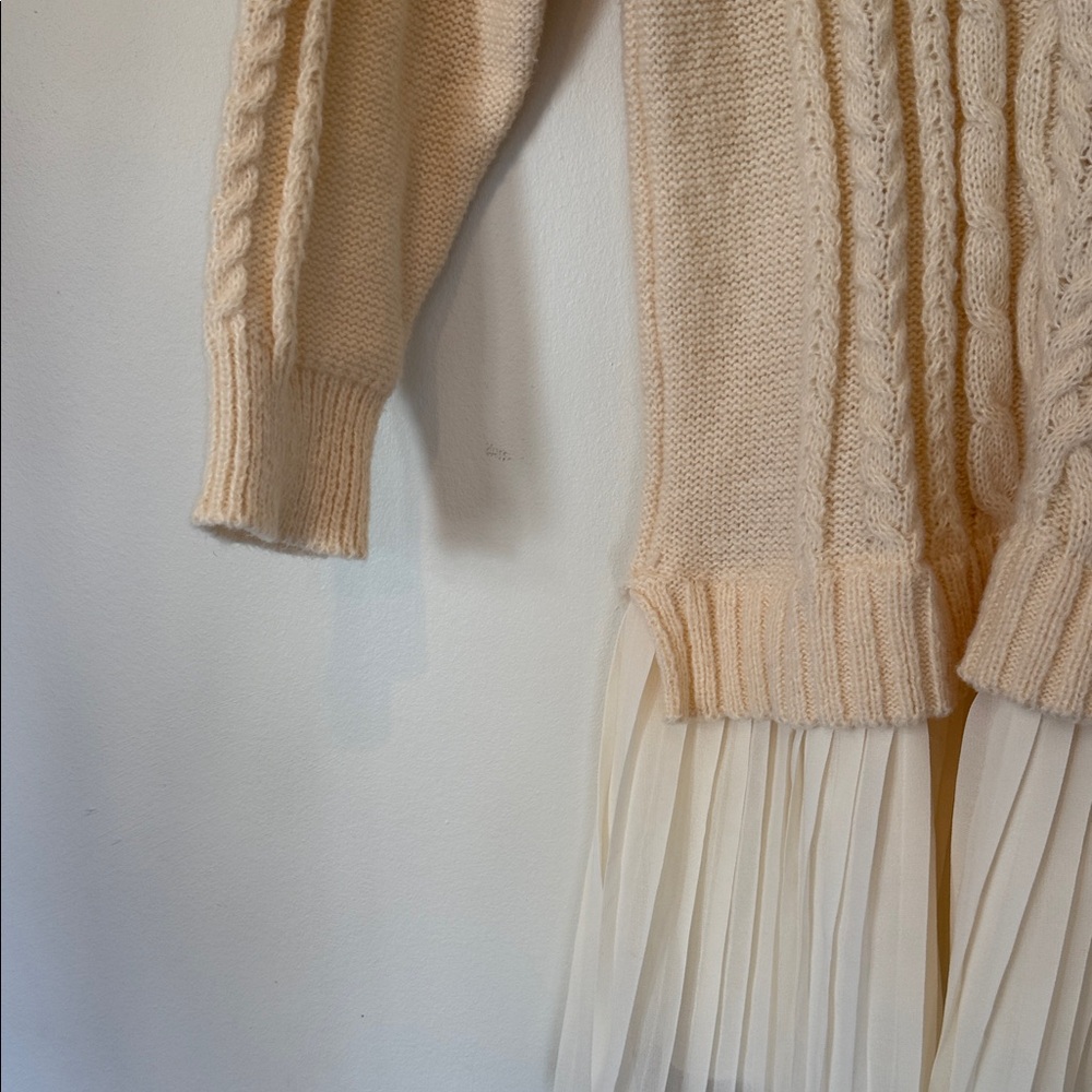 Cream Cable Knit Sweater Dress - Picture 2 of 4